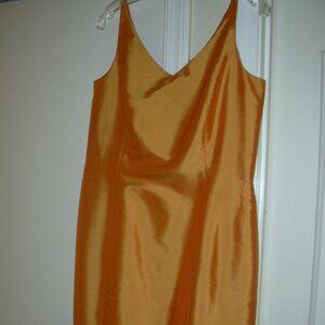 Elegant Tangerine Silk Sheath by Ann Taylor